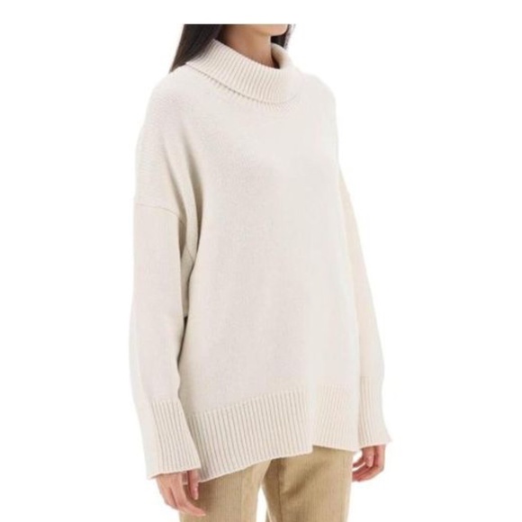 Chloe Cashmere Turtleneck Sweater - Medium - Powered White - Picture 1 of 11